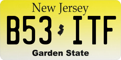NJ license plate B53ITF
