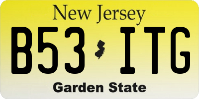 NJ license plate B53ITG