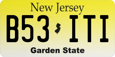 NJ license plate B53ITI