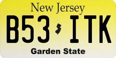 NJ license plate B53ITK