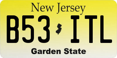 NJ license plate B53ITL