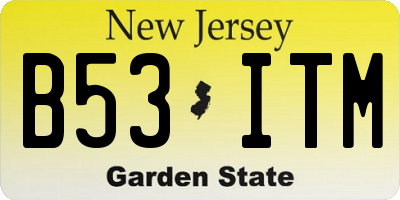 NJ license plate B53ITM