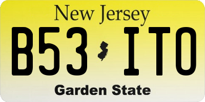 NJ license plate B53ITO
