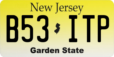 NJ license plate B53ITP