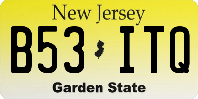 NJ license plate B53ITQ