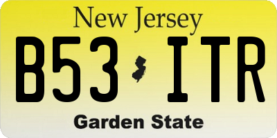 NJ license plate B53ITR