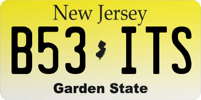 NJ license plate B53ITS