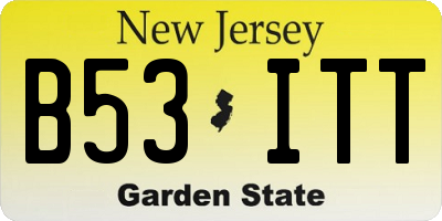 NJ license plate B53ITT