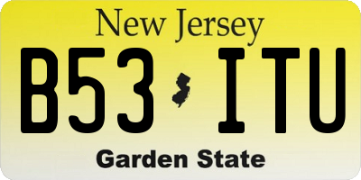NJ license plate B53ITU