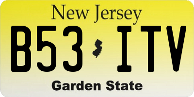 NJ license plate B53ITV