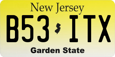 NJ license plate B53ITX