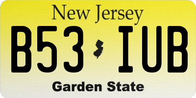 NJ license plate B53IUB
