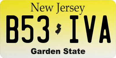 NJ license plate B53IVA