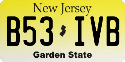 NJ license plate B53IVB