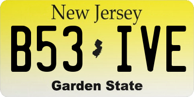 NJ license plate B53IVE