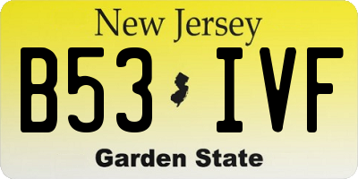 NJ license plate B53IVF