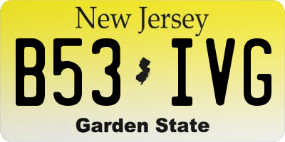NJ license plate B53IVG