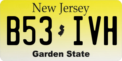 NJ license plate B53IVH