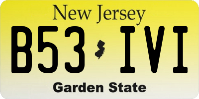 NJ license plate B53IVI