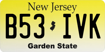 NJ license plate B53IVK