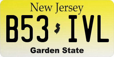 NJ license plate B53IVL