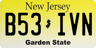 NJ license plate B53IVN