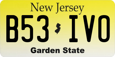 NJ license plate B53IVO