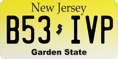 NJ license plate B53IVP