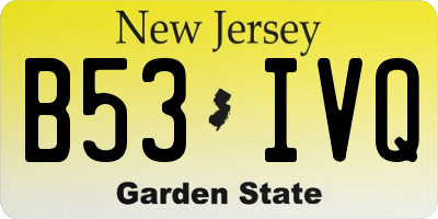 NJ license plate B53IVQ