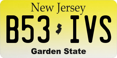 NJ license plate B53IVS