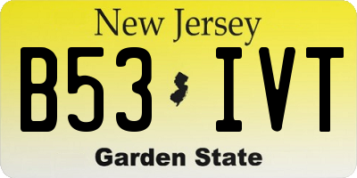 NJ license plate B53IVT