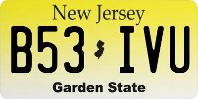 NJ license plate B53IVU