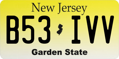 NJ license plate B53IVV