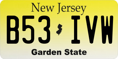 NJ license plate B53IVW