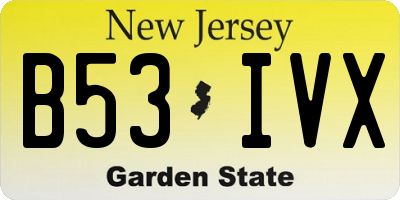 NJ license plate B53IVX