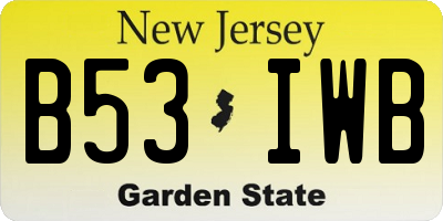 NJ license plate B53IWB