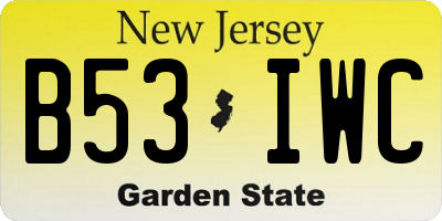 NJ license plate B53IWC