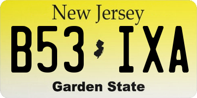 NJ license plate B53IXA
