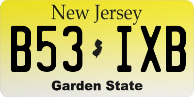 NJ license plate B53IXB