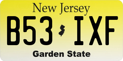 NJ license plate B53IXF