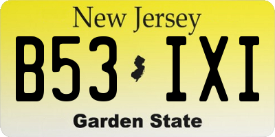 NJ license plate B53IXI