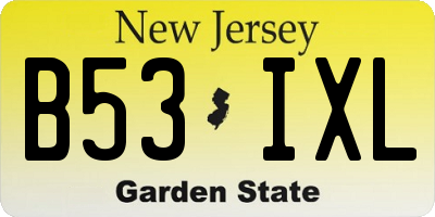 NJ license plate B53IXL