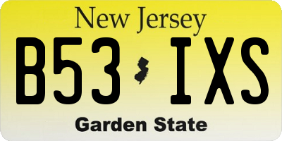 NJ license plate B53IXS