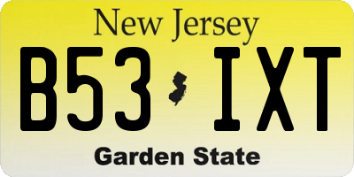 NJ license plate B53IXT
