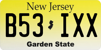 NJ license plate B53IXX