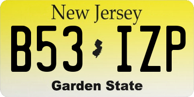 NJ license plate B53IZP