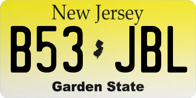 NJ license plate B53JBL