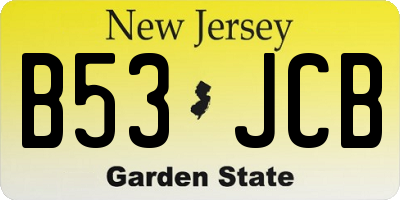 NJ license plate B53JCB