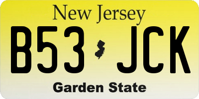 NJ license plate B53JCK
