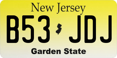 NJ license plate B53JDJ
